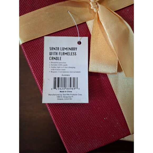 Home Reflections Whimsical Christmas Santa Luminary Flameless Candle Timer Boxed - Picture 6 of 10